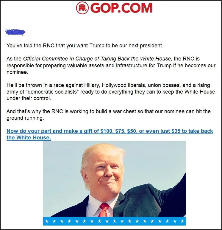 DISGUSTING. GOP Is Fundraising Off of Donald Trump