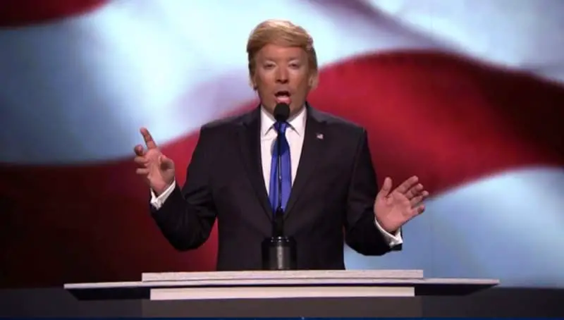 Jimmy Fallon as Donald Trump Addresses Melania Speech Controversy