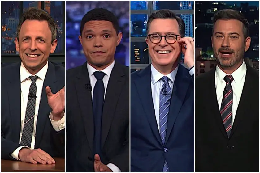 Late night hosts are increasingly convinced Trump is part ...