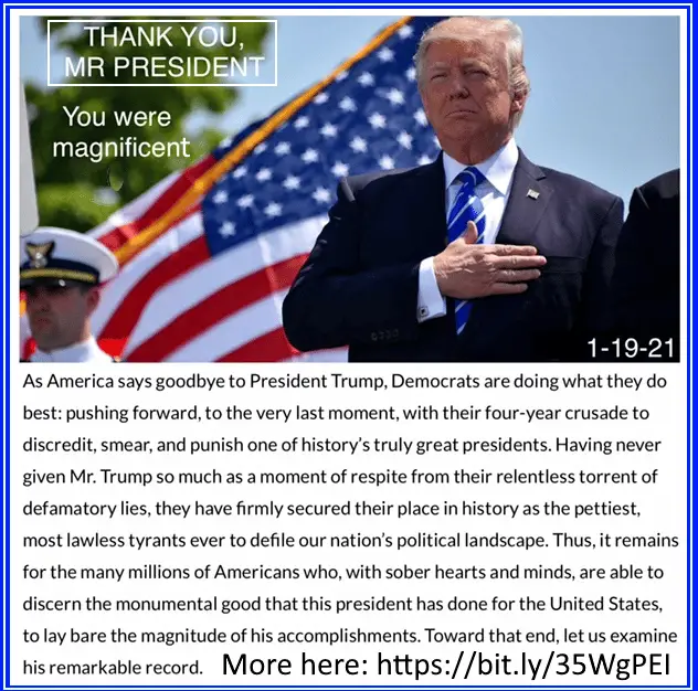 Thank You, Mr. President Trump
