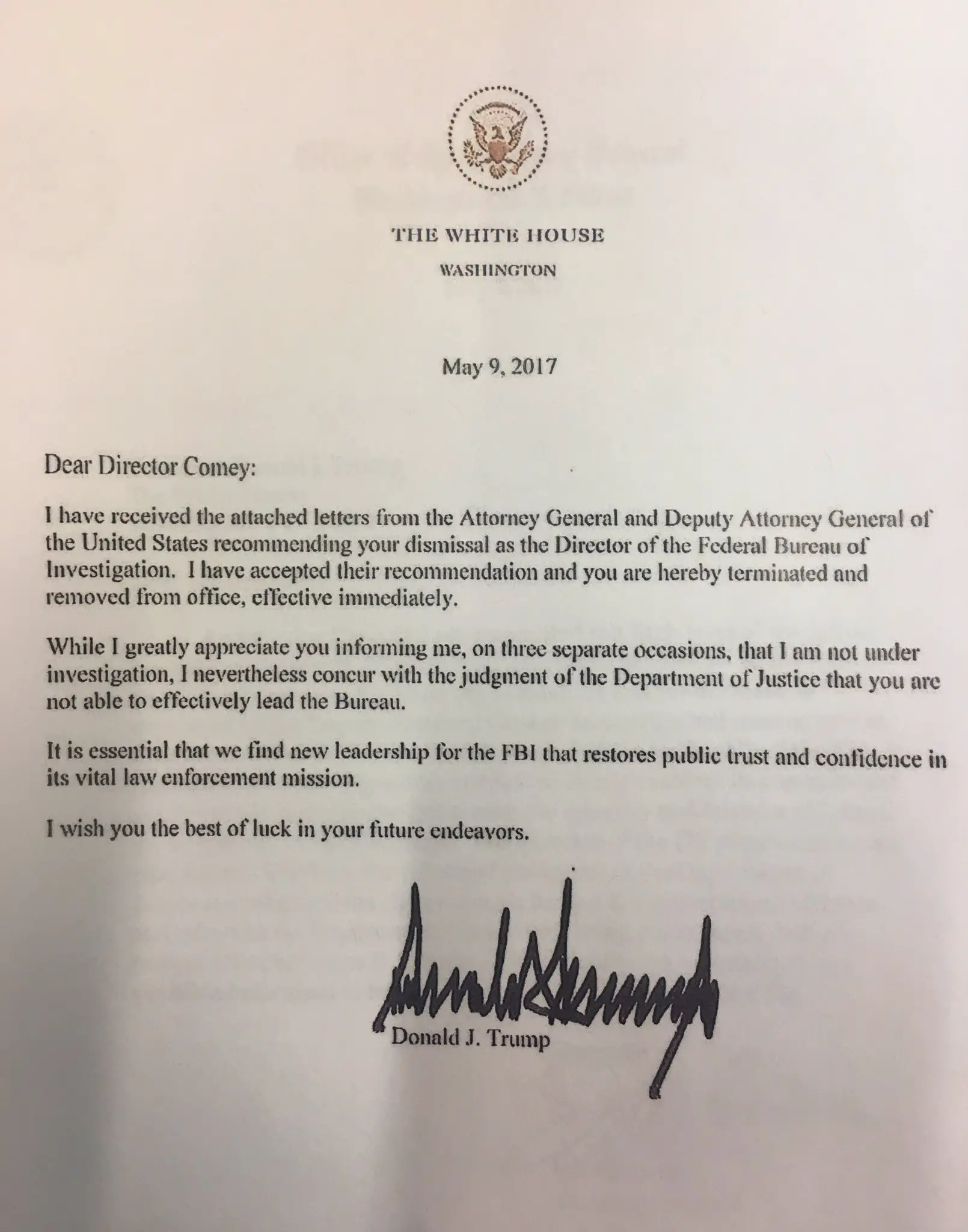The letter that Trump sent Comey is PURE TRUMP [UPDATE]  The Right Scoop