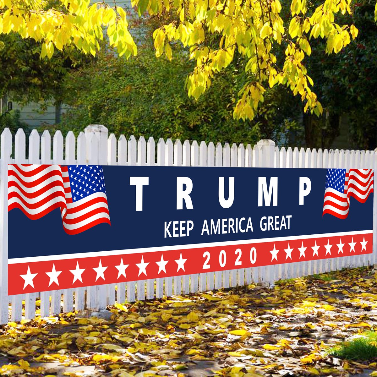 Trump 2020 Banner Flag Garden Yard Sign for Home Decorative House Lawn ...