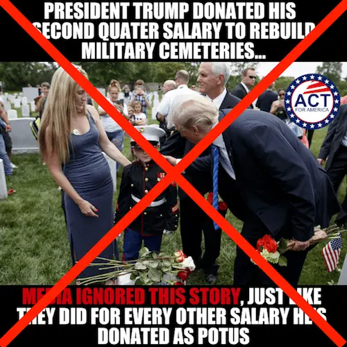Trump didnt donate salary to rebuild military cemeteries, but he ...