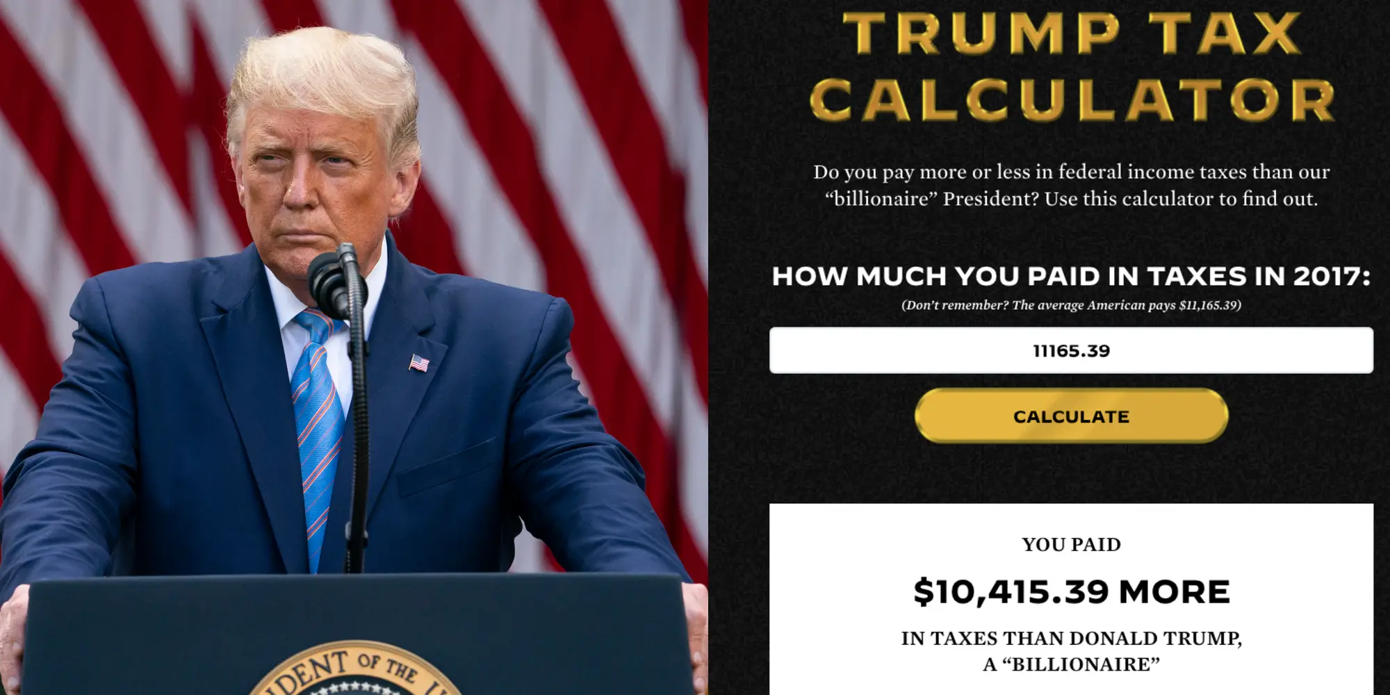 Trump: Website calculates how much more you pay in tax than the ...