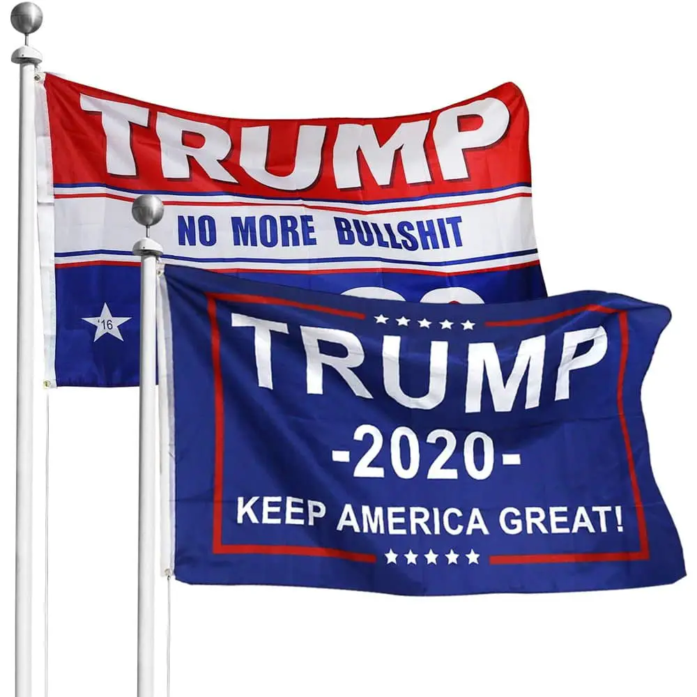 Two Donald Trump for President Flags Keep America Great Flag Go Trump ...