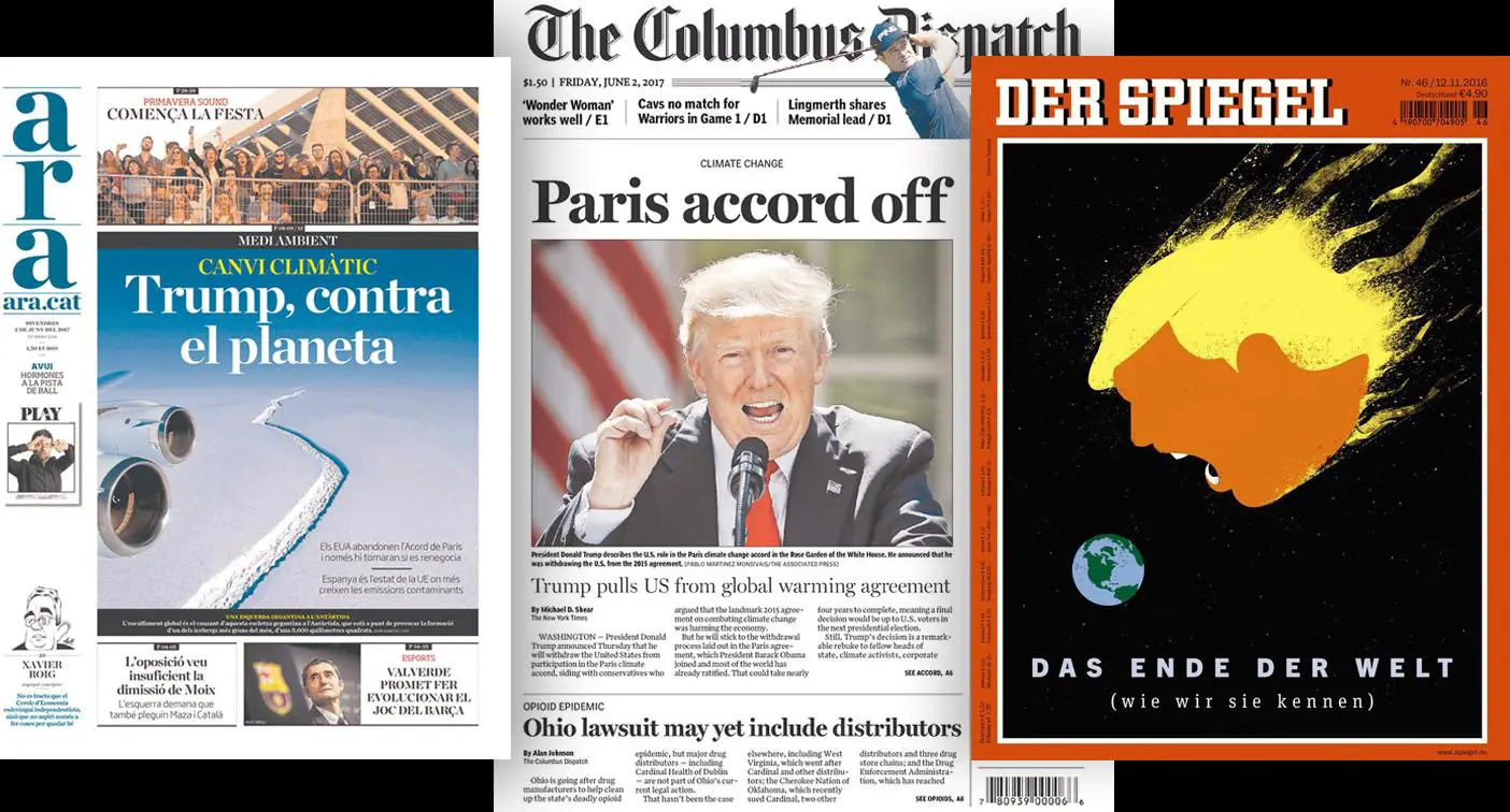 World headlines: Reaction to Trumps exit from the Paris ...
